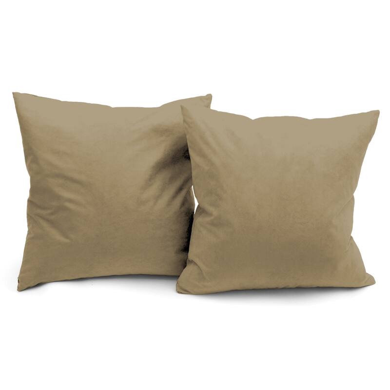 Microsuede Throw Pillows - Down Feather Filled - Modern Design - Throw Pillow, Set of 2