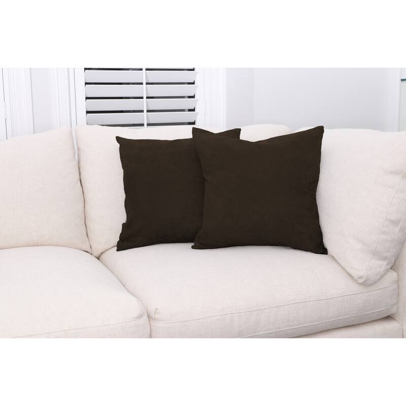 Microsuede Throw Pillows - Down Feather Filled - Modern Design - Throw Pillow, Set of 2
