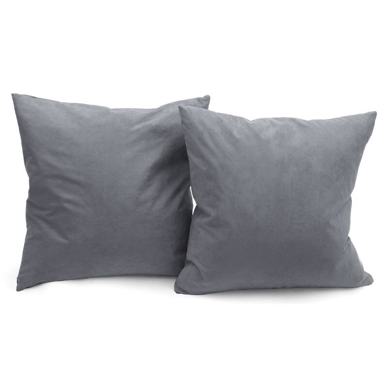 Microsuede Throw Pillows - Down Feather Filled - Modern Design - Throw Pillow, Set of 2