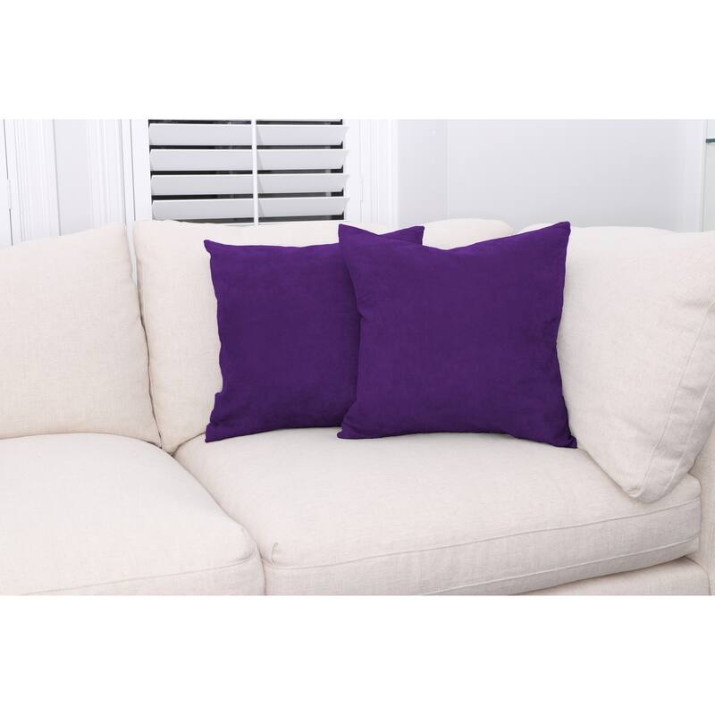 Microsuede Throw Pillows - Down Feather Filled - Modern Design - Throw Pillow, Set of 2