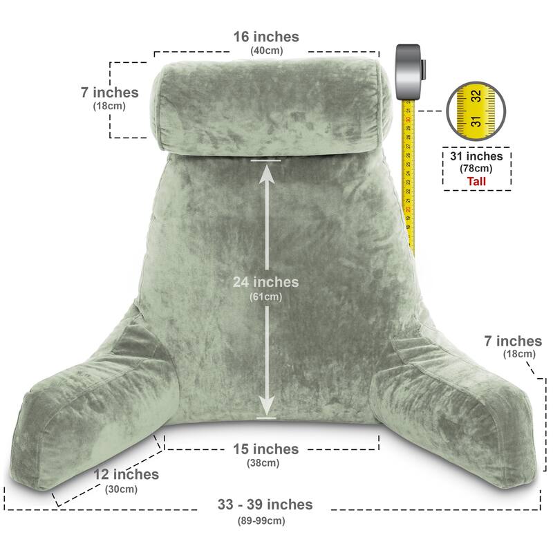 Husband Pillow Bedrest Reading Support Bed Backrest with Arms
