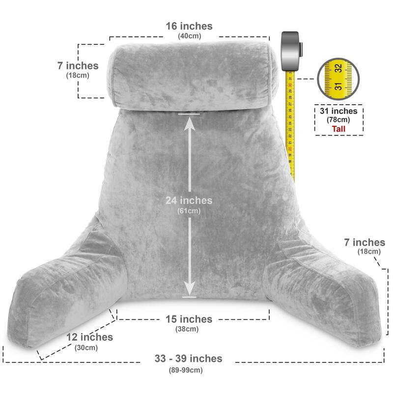 Husband Pillow Bedrest Reading Support Bed Backrest with Arms
