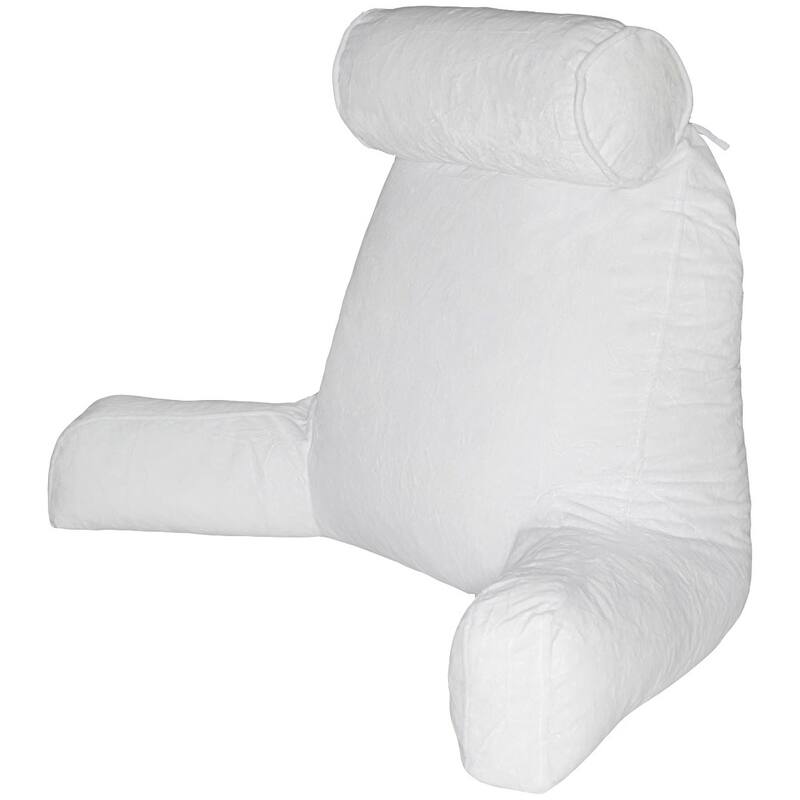 Husband Pillow Bedrest Reading Support Bed Backrest with Arms - White