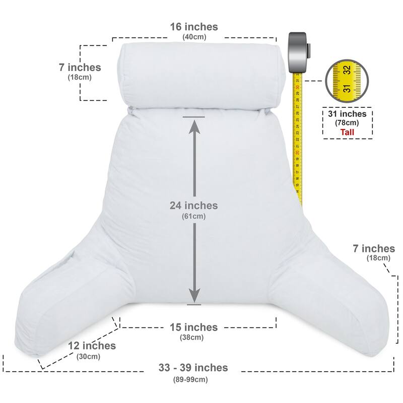 Husband Pillow Bedrest Reading Support Bed Backrest with Arms