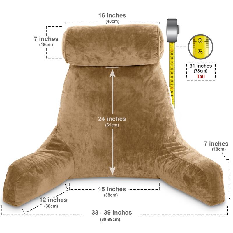 Husband Pillow Bedrest Reading Support Bed Backrest with Arms