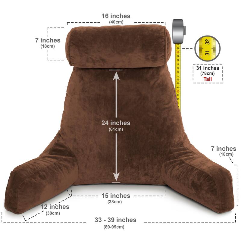 Husband Pillow Bedrest Reading Support Bed Backrest with Arms