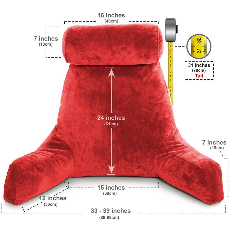 Husband Pillow Bedrest Reading Support Bed Backrest with Arms
