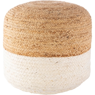 Aleka Farmhouse Jute 18-inch Cylinder Pouf