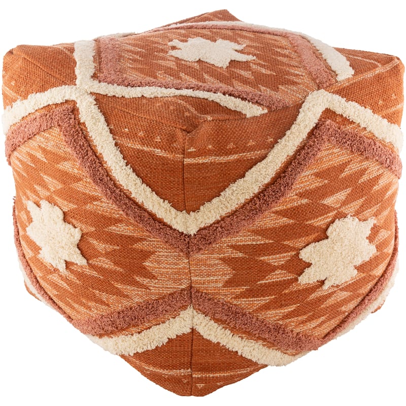 Katherine Boho Shag 18-inch Cube Pouf