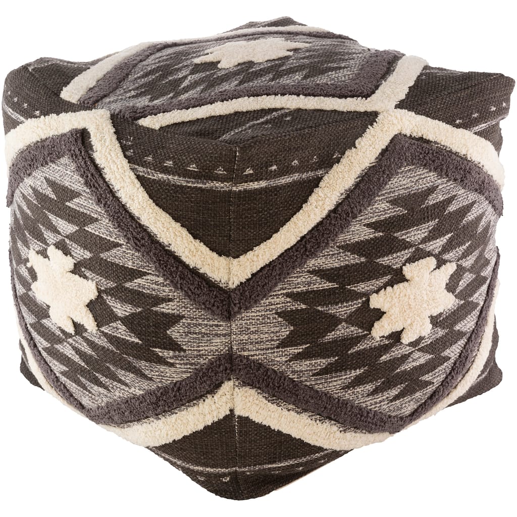 Katherine Boho Shag 18-inch Cube Pouf