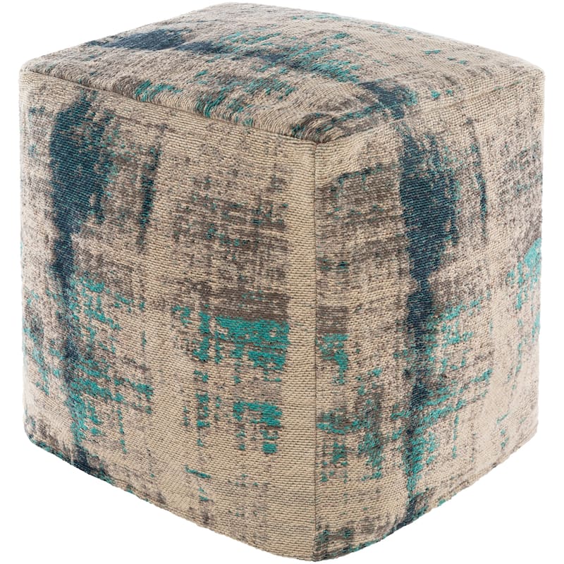 Livabliss Elina Modern Abstract 18-inch Cube Pouf