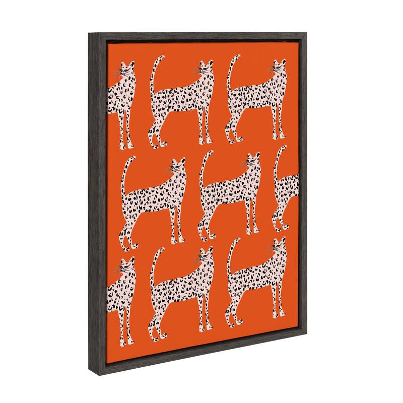 Kate and Laurel Sylvie Sassy Pink Cheetahs Canvas By Kendra Dandy