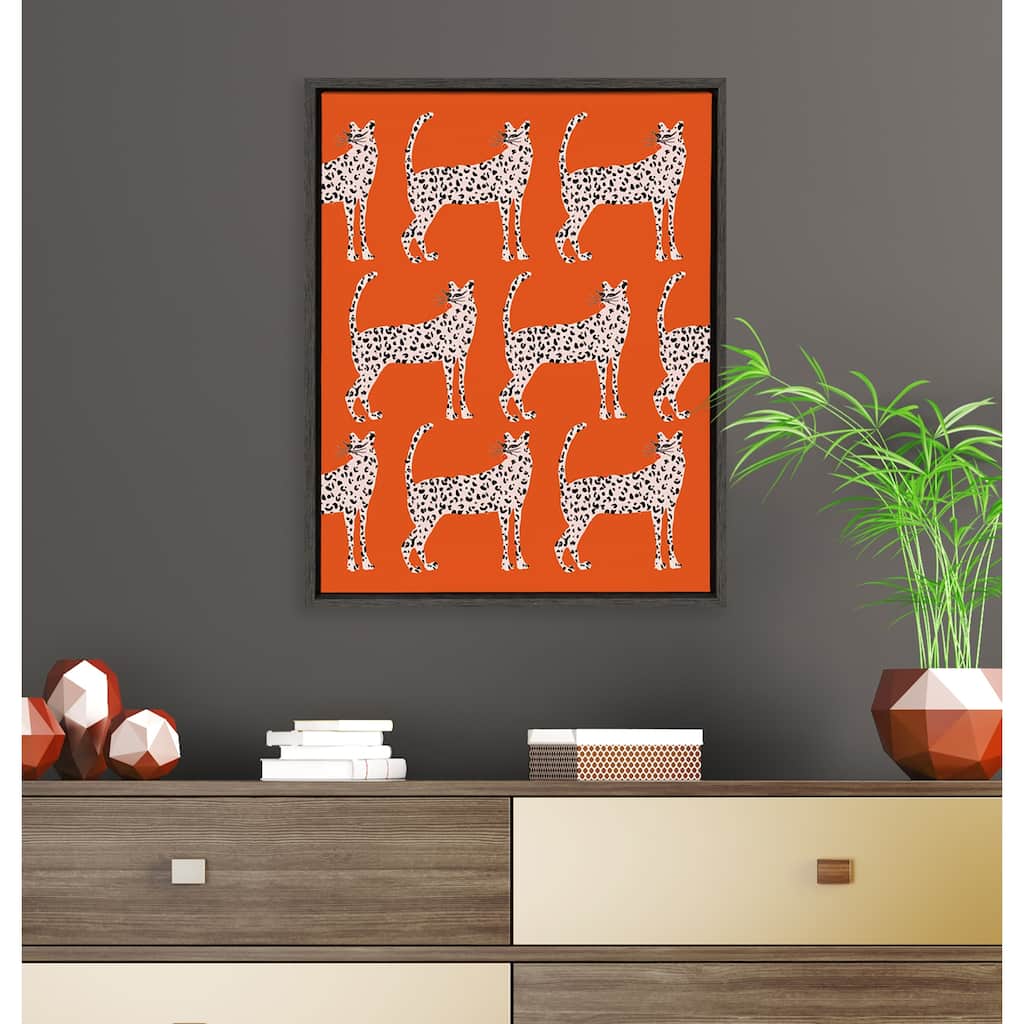 Kate and Laurel Sylvie Sassy Pink Cheetahs Canvas By Kendra Dandy