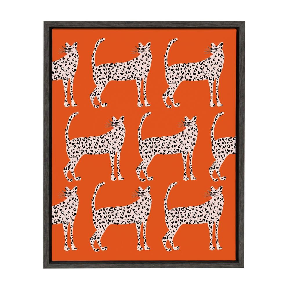 Kate and Laurel Sylvie Sassy Pink Cheetahs Canvas By Kendra Dandy