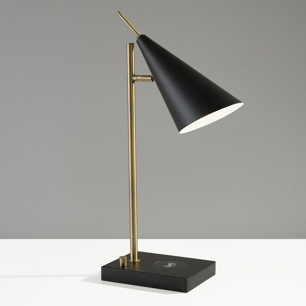 black and brass desk lamp