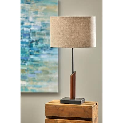 Adesso Black and Walnut Ethan Table Lamp