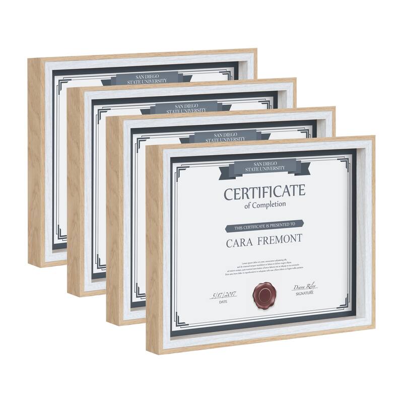 Kate and Laurel Gibson Photo Frame Set - 8.5x11 - White/Natural