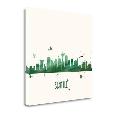 "Super Green Seattle - Sq." By Anna Quach, Giclee Print on Gallery Wrap Canvas