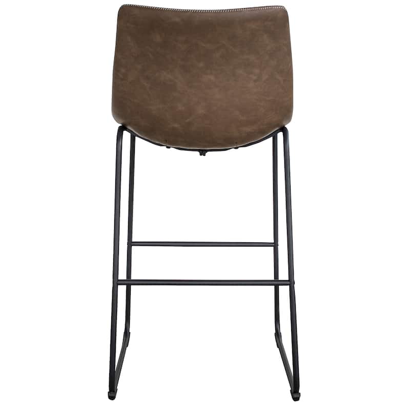 Classic Faux Leather Bar Chair Set - Coffee