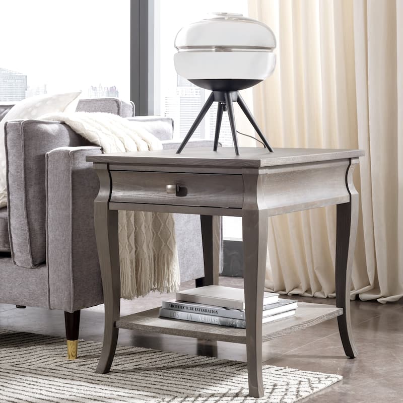 Copper Grove Esperance 1-drawer Grey Wood End Table - Wood