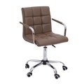 HomCom Modern Tufted PU Leather Midback Home Office Chair In Brown (As Is Item)