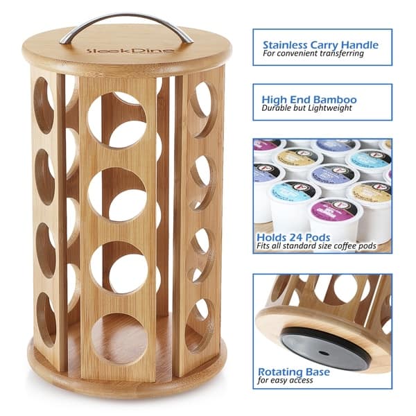 Shop Sleekdine Bamboo K Cup Holder Coffee Stand For Kitchen