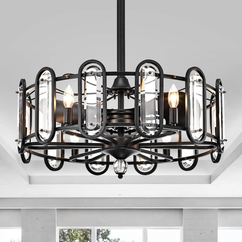Silver Orchid Porten Black 26-inch 3-Blade Ceiling Fan with Metal Drum Shade