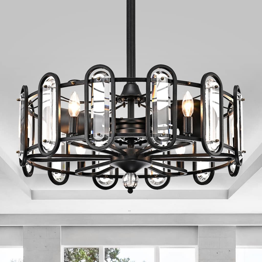 Silver Orchid Porten Black 26-inch 3-Blade Ceiling Fan with Metal Drum Shade