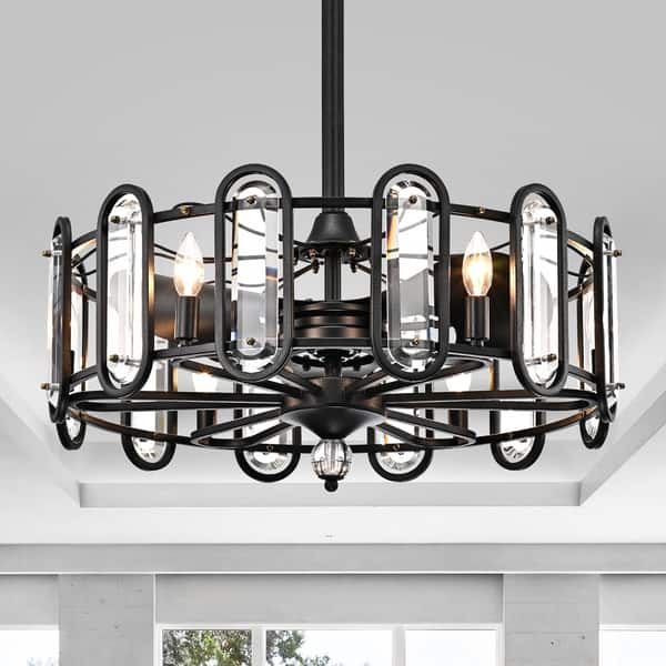 Silver Orchid Porten Black 26-inch 3-Blade Ceiling Fan with Metal Drum Shade