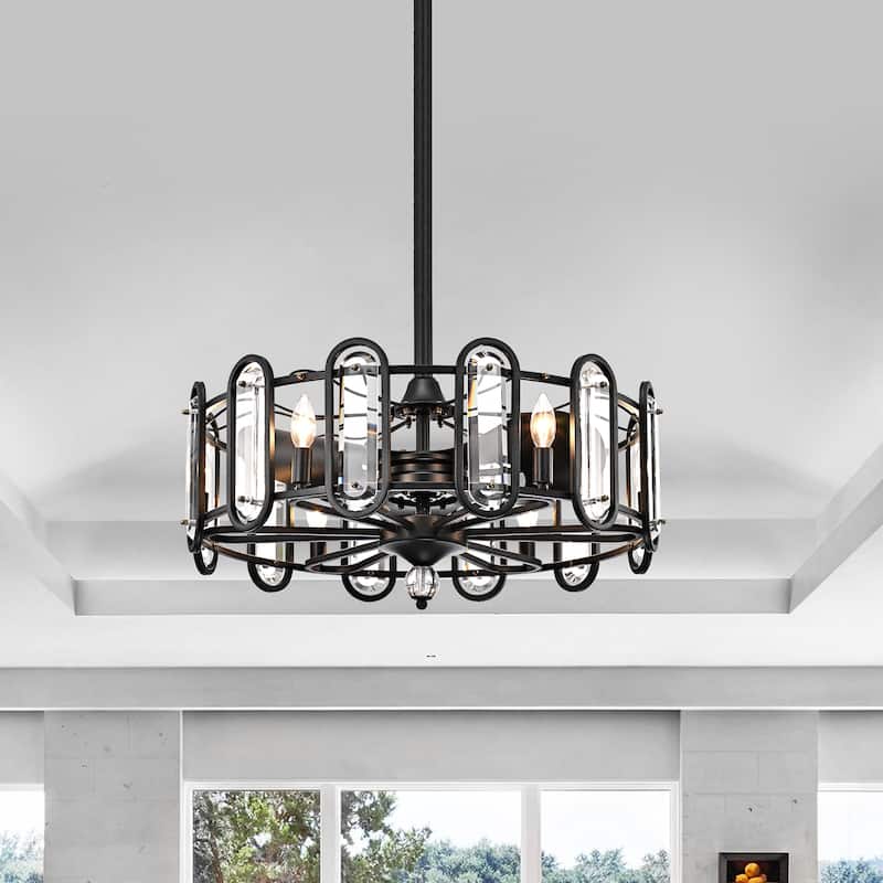 Silver Orchid Porten Black 26-inch 3-Blade Ceiling Fan with Metal Drum Shade