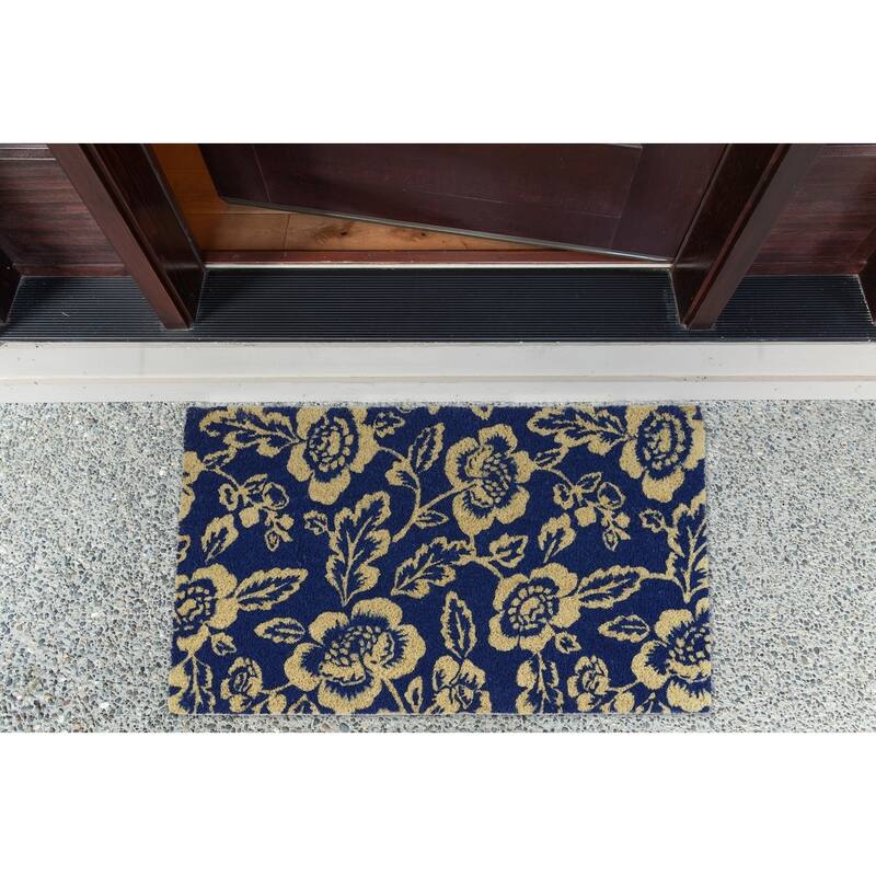 DII Blue Peonies Doormat