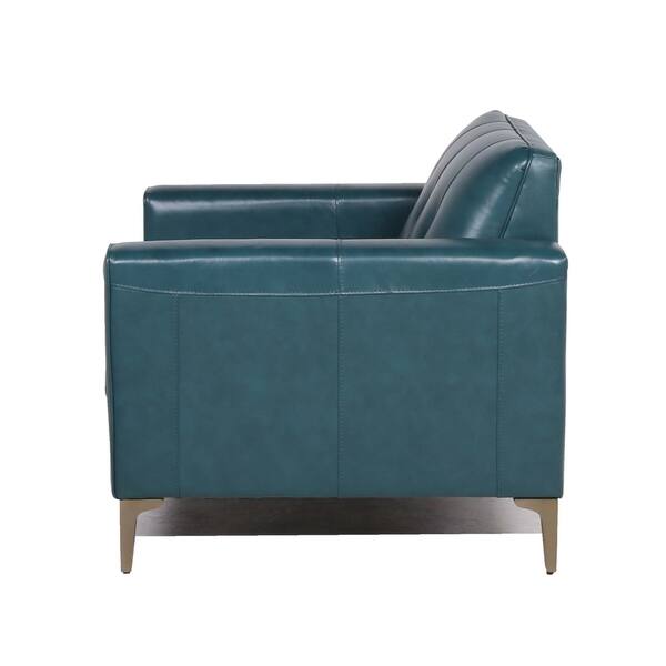Copper Grove Solwezi Turquoise Leather Accent Chair With Copper Grove Solwezi Turquoise Leather