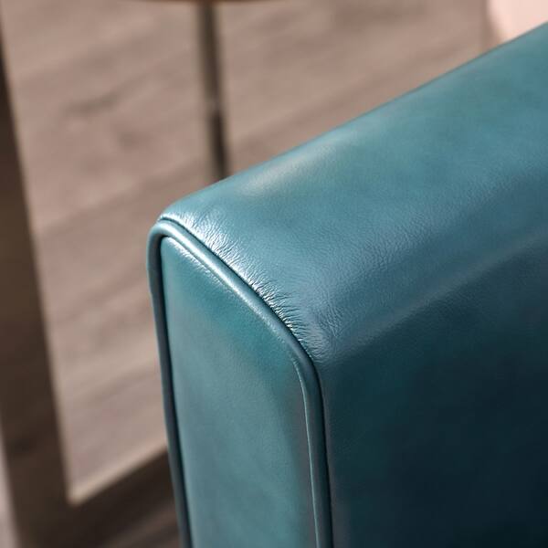 Copper Grove Solwezi Turquoise Leather Accent Chair With Copper Grove Solwezi Turquoise Leather