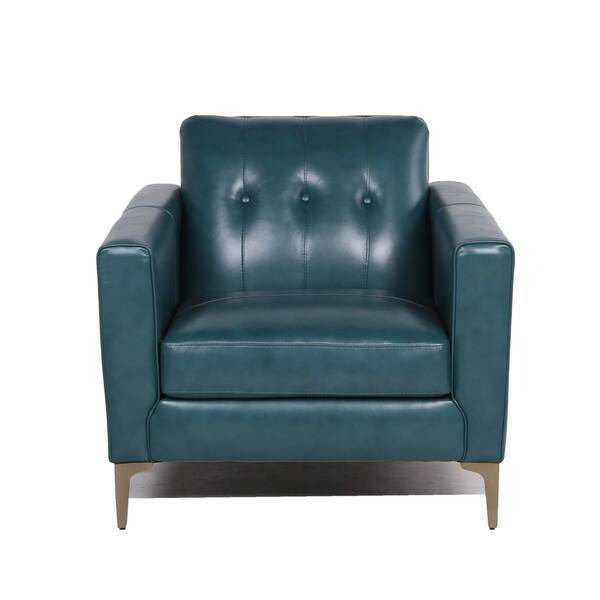 Copper Grove Solwezi Turquoise Leather Accent Chair With Copper Grove Solwezi Turquoise Leather