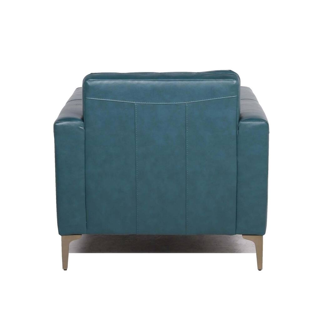 Copper Grove Solwezi Turquoise Leather Accent Chair With Copper Grove Solwezi Turquoise Leather