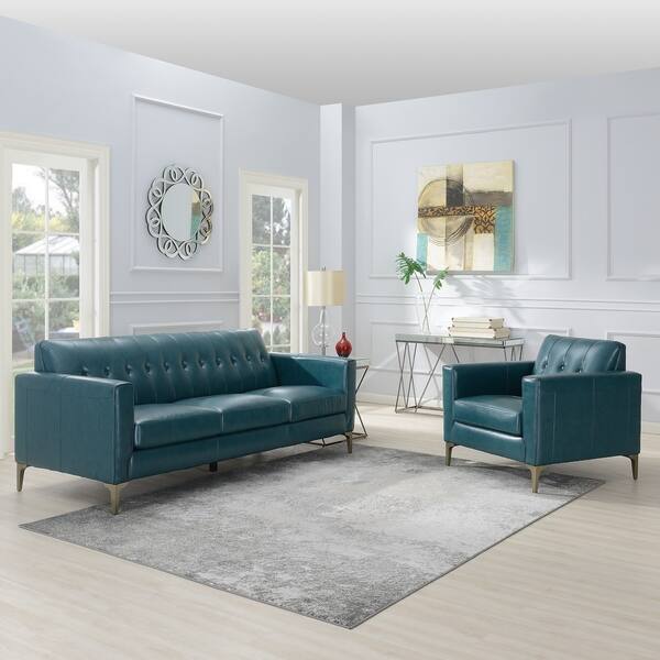 Copper Grove Solwezi Turquoise Leather Accent Chair With Copper Grove Solwezi Turquoise Leather