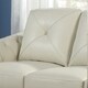 preview thumbnail 5 of 7, Copper Grove Baclieu Tufted Ivory Leather Sofa - 86"W x 39"D x 36"H