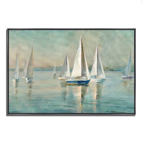 "Sailboats at Sunrise" by Danhui Nai, Fine Art Giclee Print on Gallery Wrap Canvas