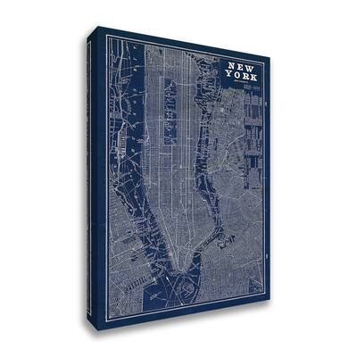 "Blueprint Map New York" by Sue Schlabach, Fine Art Giclee Print on Gallery Wrap Canvas