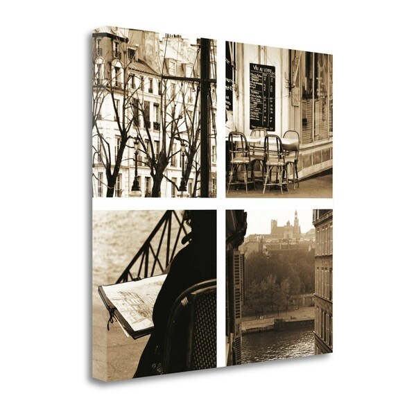 "Paris A La Seine" By Marina Drasnin Gilboa, Giclee Print on Gallery Wrap Canvas