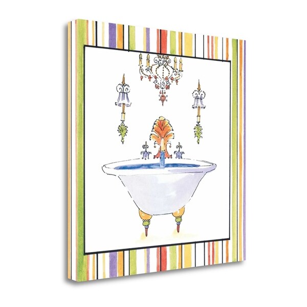 "Striped Bath III" By Liz Jardine, Fine Art Giclee Print on Gallery Wrap Canvas, Ready to Hang