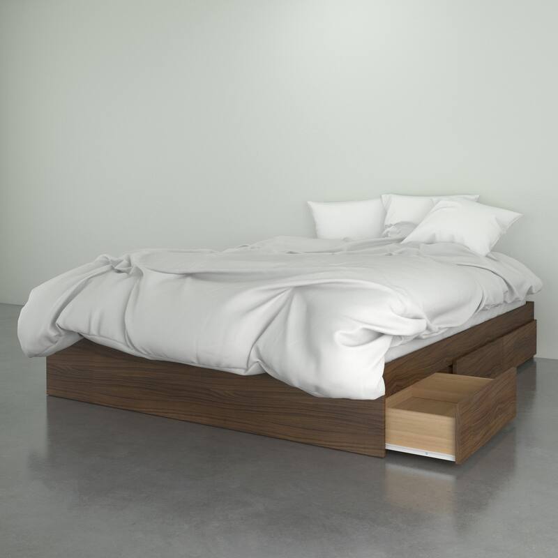 Nexera Distance 4 Piece Bedroom Set, Walnut