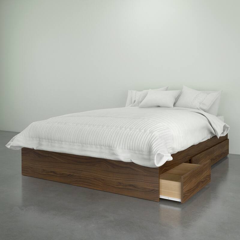 Nexera Distance 4 Piece Bedroom Set, Walnut