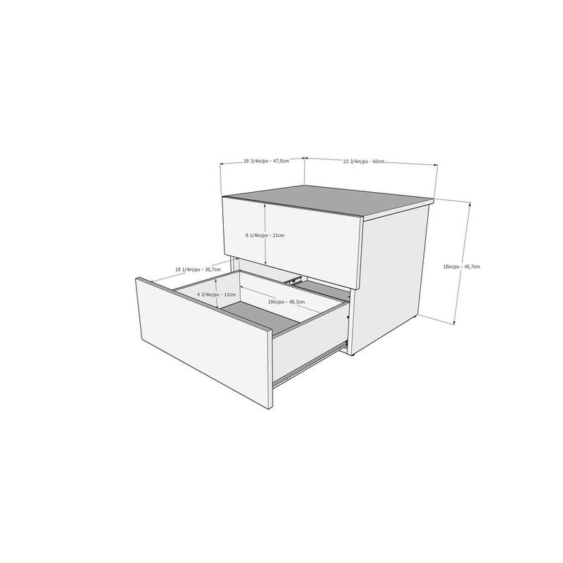 Nexera Solstice 4-Piece Bedroom Set, Walnut & White