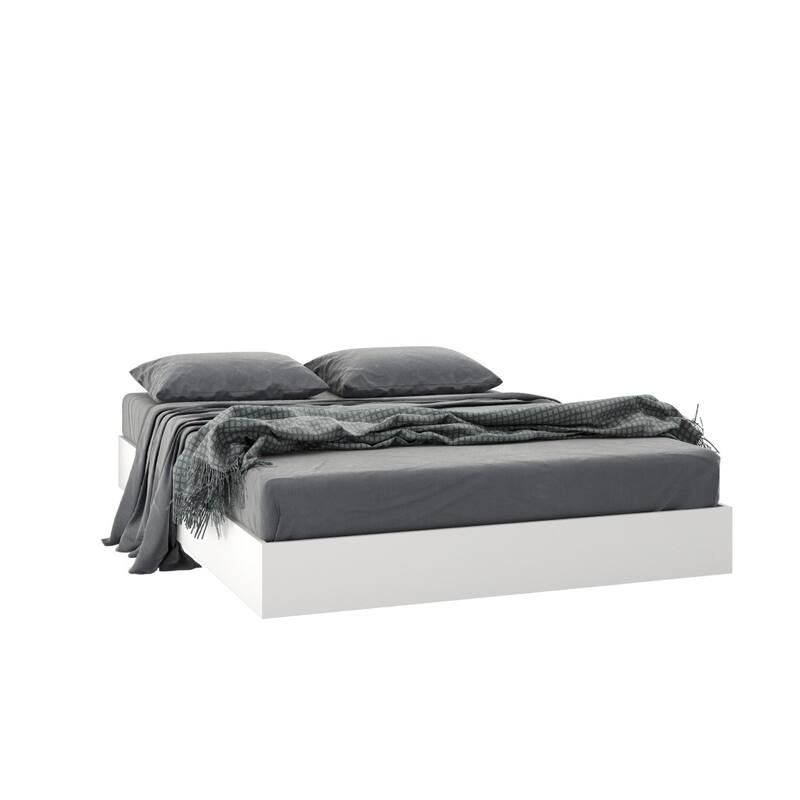 Nexera Solstice 4-Piece Bedroom Set, Walnut & White
