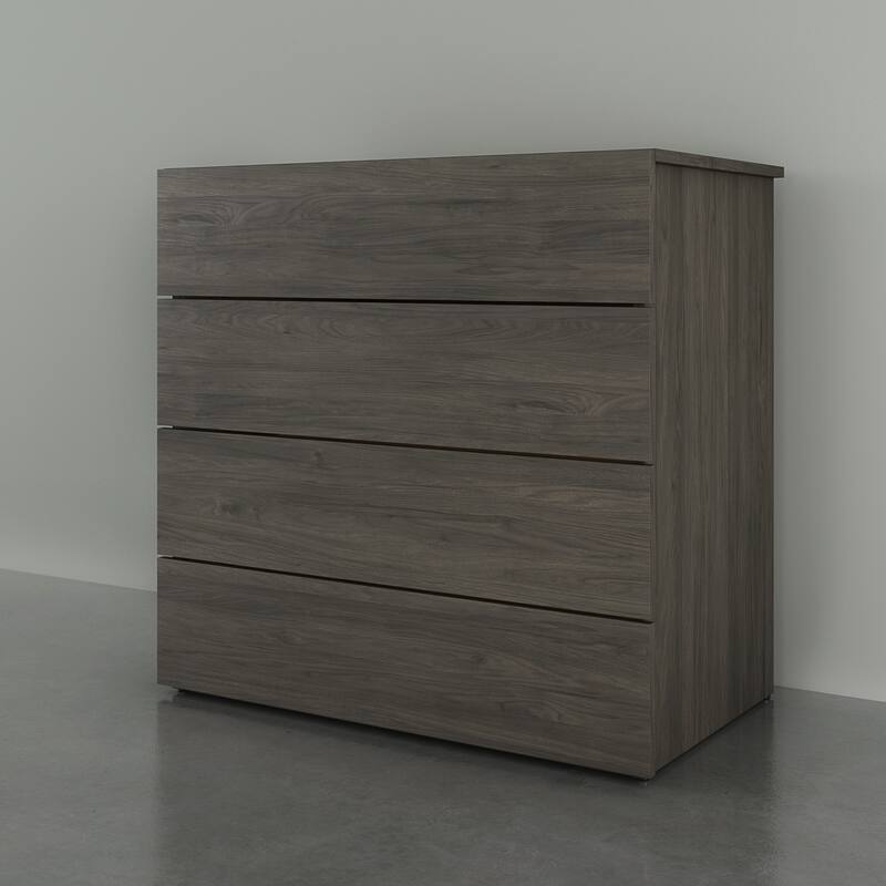 Nexera Avatar 4 Piece Bedroom Set, Bark Grey & Black