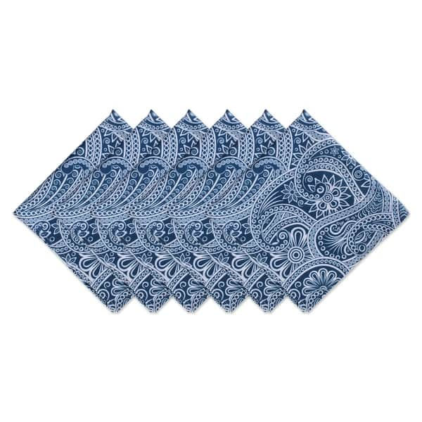 DII Blue Paisley Print Outdoor Napkin Set/6