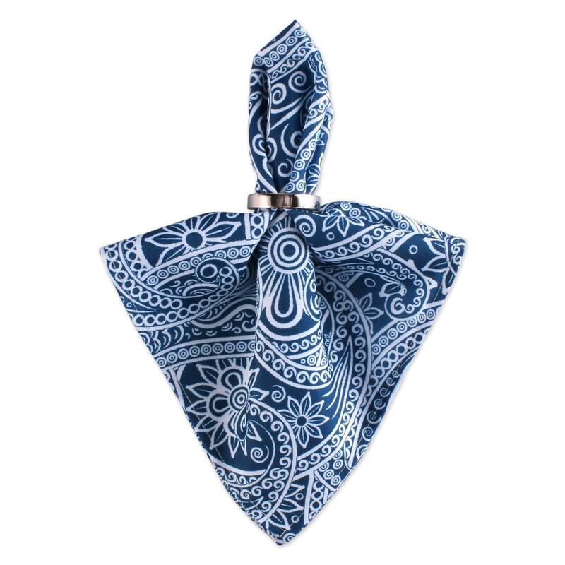 DII Blue Paisley Print Outdoor Napkin Set/6