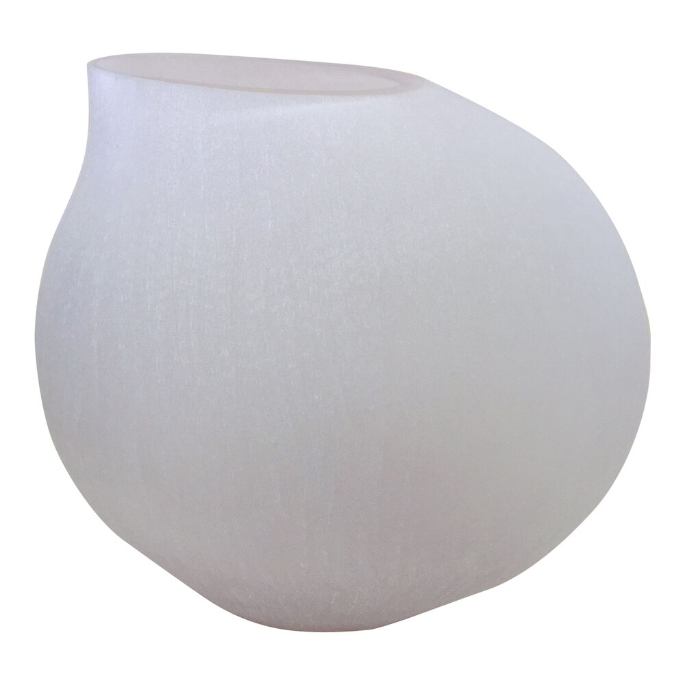 Aurelle Homeaurelle Home Modern White Glaze Frosted Glass Vase Round Dailymail