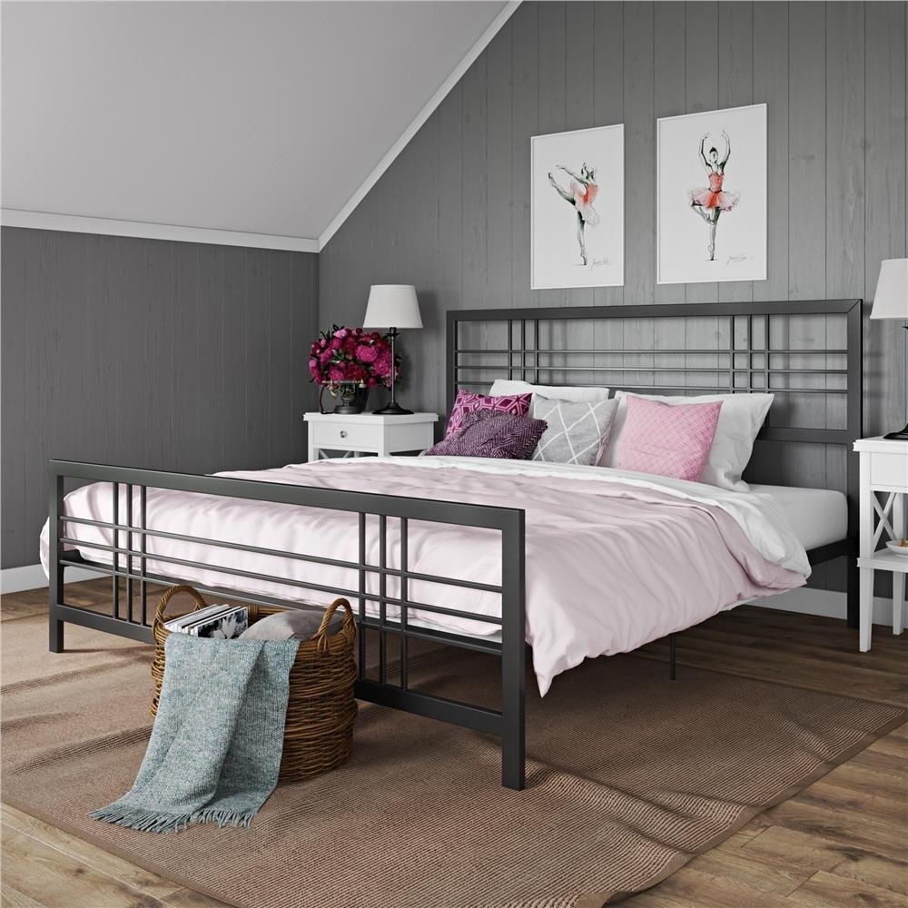 Avenue Greene Bettina King Size Black Metal Bed Free Avenue Greene Bettina King Size